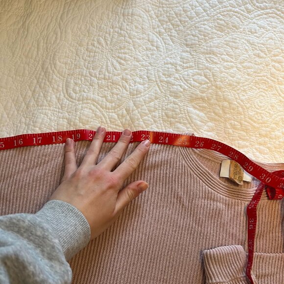 Aritzia Wilfred Coline Dolman Sleeve Ribbed Dusty Blush Pink Linen Blend Sweater - Picture 11 of 12